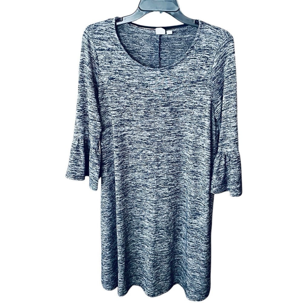 GAP women’s bell sleeve knee length stretch knit dress SZ M navy blue
